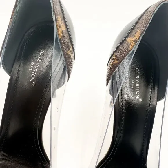 Louis Vuitton LV Monogram Call Back Heels Pumps EU 39.5 US 9.5 - Picture 5 of 12